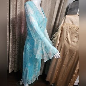 Ethereal Beaded Silk Flowy Floral Dress Size 18